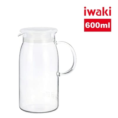 【iwaki】耐熱玻璃把手冷/熱水壺-600ml