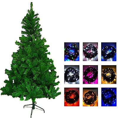 摩達客 4尺豪華版綠聖誕樹(不含飾品)+100燈LED燈1串附控制器