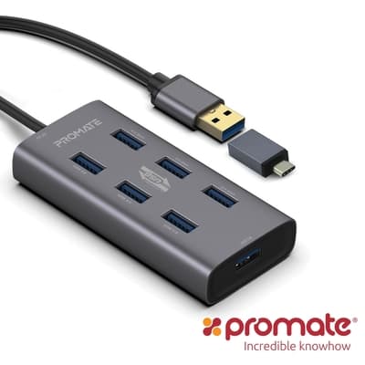 Promate EZHub USB3.0 (7埠) Hub 高速集線器(EZHub-7)