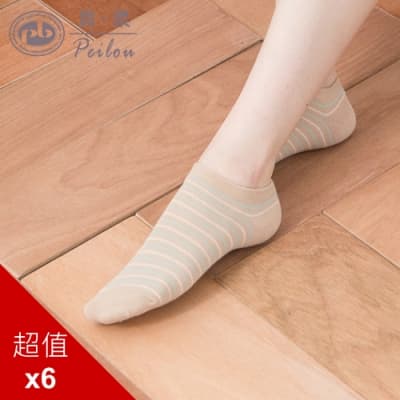 貝柔精梳棉船襪-氣質條紋(6雙組)
