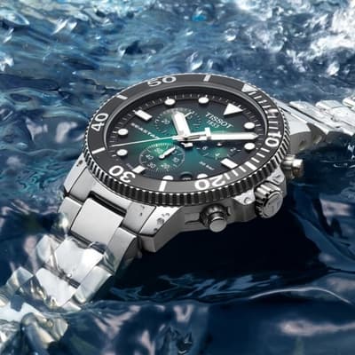 TISSOT天梭 官方授權 Seastar 1000 300米 海洋之星 潛水計時腕錶 母親節 禮物 45.5mm/T1204171109101