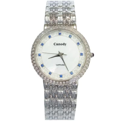 Canody 璀璨奢華美鑽時尚腕錶(CM5595-1B)-白/33mm