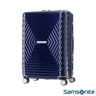 Samsonite新秀麗 28吋Astra 立體幾何光澤PC可擴充TSA海關鎖行李箱(海軍藍)