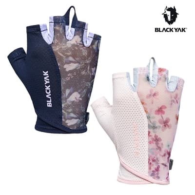 【BLACK YAK】女 印花半指手套[海軍藍/淺卡其]春夏 防曬手套 手套 女款BYBB1WAN01