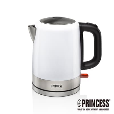 PRINCESS荷蘭公主1L不鏽鋼快煮壺/電熱水壺-簡約白236000W