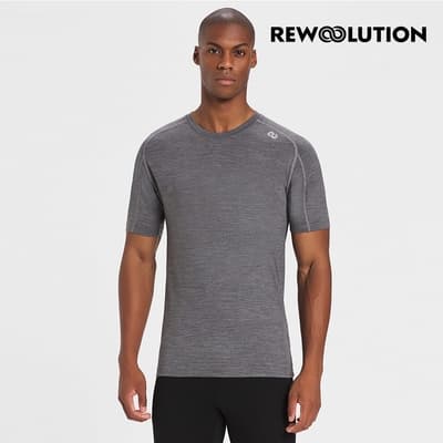 【Rewoolution】男HERO 140g短袖T恤[碳灰]羊毛衣 T恤 登山必備 吸濕排汗REAB2MC50394