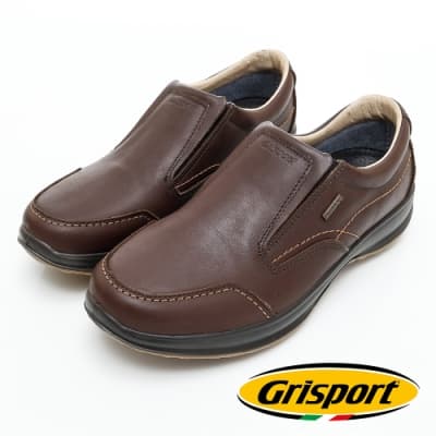 Grisport 義大利進口-流線型車線設計直套式休閒鞋-咖啡色