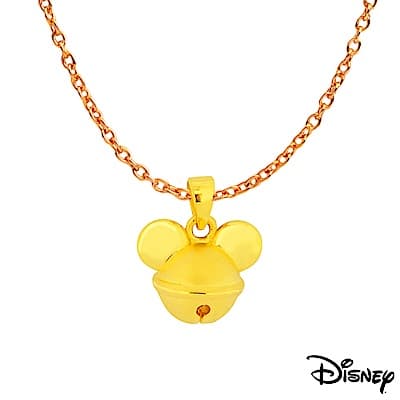 Disney迪士尼系列金飾 立體硬金黃金墜子-鈴鐺米奇款 送項鍊