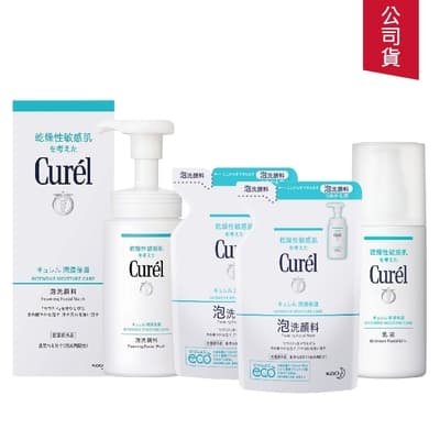 (4件組) Curel珂潤 潤浸保濕限定組(泡洗顏+補充包x2+乳液)