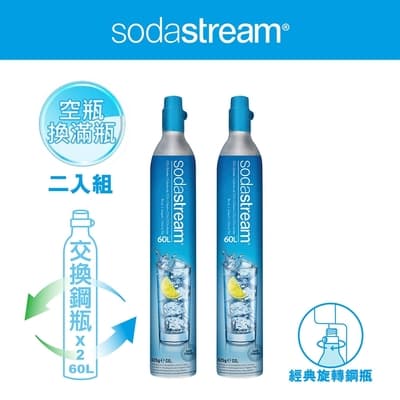 Sodastream二氧化碳交換旋轉鋼瓶425g(二入組)(須有2支空鋼瓶供交換滿鋼瓶)