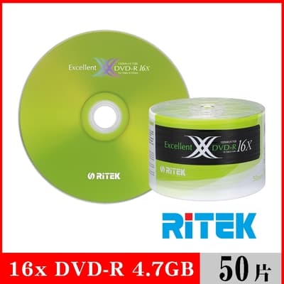 RITEK錸德 16x DVD-R 4.7GB X版/50片裸裝