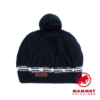 【Mammut 長毛象】Sally Beanie 保暖針織毛球羊毛帽 海洋藍 #1191-00430