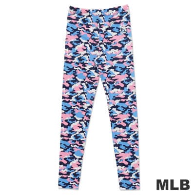 MLB-紐約洋基隊迷彩印花內搭褲-深粉紅(女)