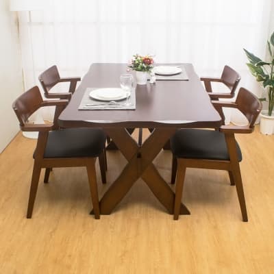 Boden-里加實木餐桌椅組(一桌四椅)-150x90x76cm