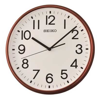 SEIKO 日本精工 設計風 滑動式秒針 靜音掛鐘 時鐘(QXA677B)-咖啡/35cm