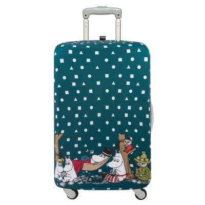 LOQI 行李箱保護套-Moomin 家族(M號 適用22-27吋行李箱)