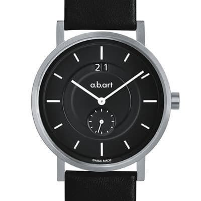 a.b.art O系列 多層次圓軌設計腕錶-黑/40.5mm