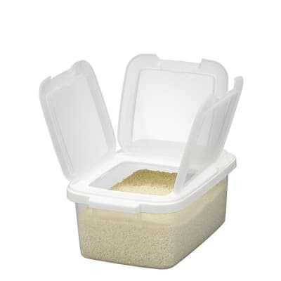 【促銷】日本製造IWASAKI可變換開蓋5公斤透明米箱
