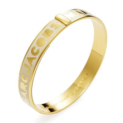 MARC BY MARC JACOBS奶油色底金字硬材質圓形手環
