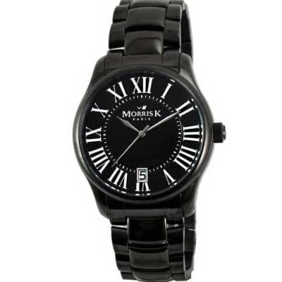 MORRIS K 舞法舞天個性休閒時尚鋼帶腕錶-黑/42mm