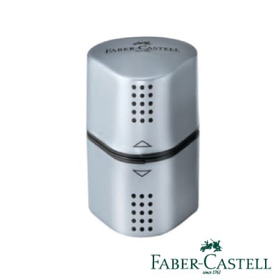 Faber-Castell 紅色系 DESIGN精緻多功能削筆器 (銀色)