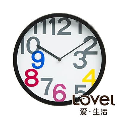 Lovel 25cm普普風膠框靜音時鐘（P2507B-P）