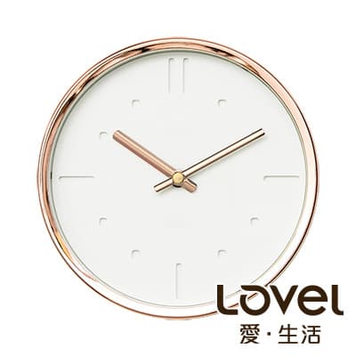Lovel 16cm 典雅玫瑰金框靜音時鐘-共3款