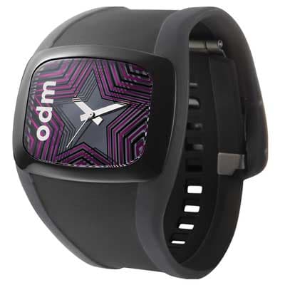 o.d.m.炫彩電音星星時尚腕錶-紫x黑/47mmX35mm