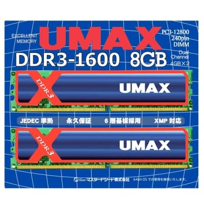 UMAX DDR3-1600 8GB(4GBX2)含散熱片-雙通道 桌上型記憶體