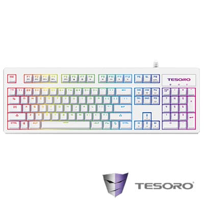TESORO鐵修羅 Excalibur RGB V2神劍幻彩版機械式鍵盤-青軸中文白
