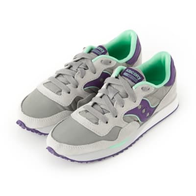 (女) 美國 SAUCONY 經典時尚休閒輕量慢跑球鞋-灰紫