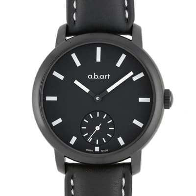 a.b.art MM系列 夜光手上鍊動力儲存機械腕錶-黑/46.5mm