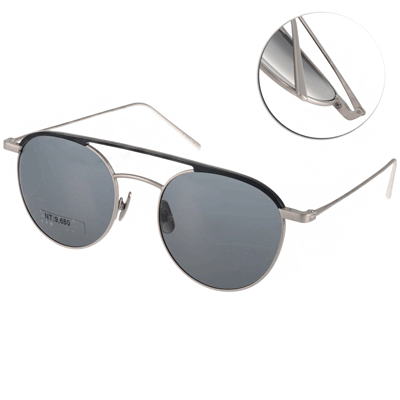 STEALER太陽眼鏡 復古圓框飛官款/黑-銀#SLINDIGO C10
