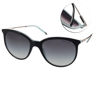 Tiffany&CO.太陽眼鏡 細緻美學/黑-銀#TF4087B 80553C