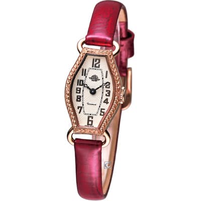 Rosemont 骨董風玫瑰系列腕錶-米白/紅/17mm