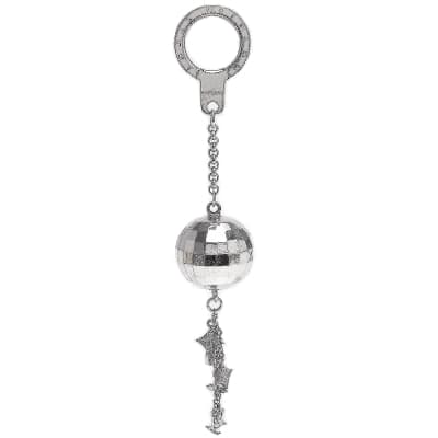 LV  M65378經典Monogram銀色金屬切割球體吊飾/鑰匙圈(銀色)