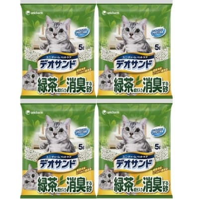 日本Unicharm消臭大師 消臭礦砂 綠茶香 5L X 4包入