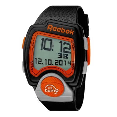 Reebok PL系列空中飛人電子運動腕錶-橘x黑/43mmx40mm