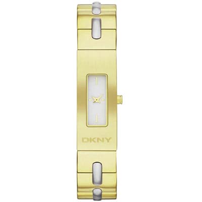 DKNY 別緻風格時尚腕錶-白x金/12mm