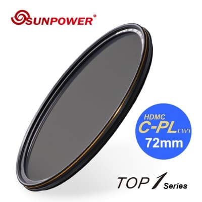 SUNPOWER TOP1 HDMC CPL 超薄框鈦元素環形偏光鏡/72mm
