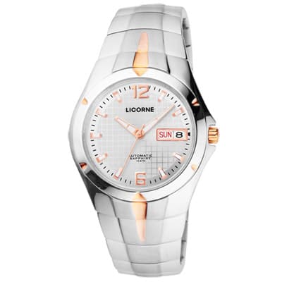 LICORNE 焦點未來都會時尚機械腕錶-玫瑰金/37mm
